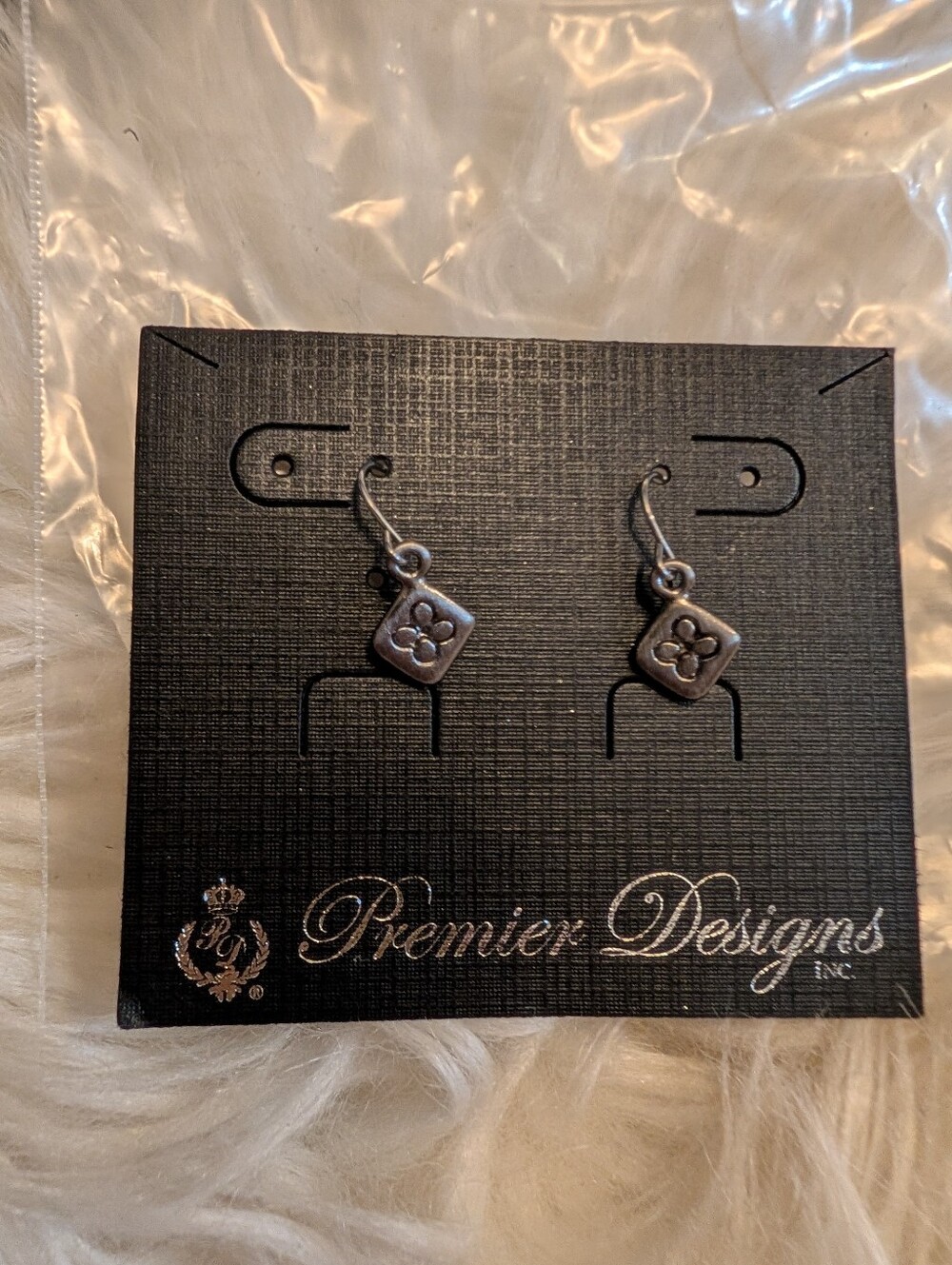 Combo Premier Designs Silver Floral Square And Drop Earrings